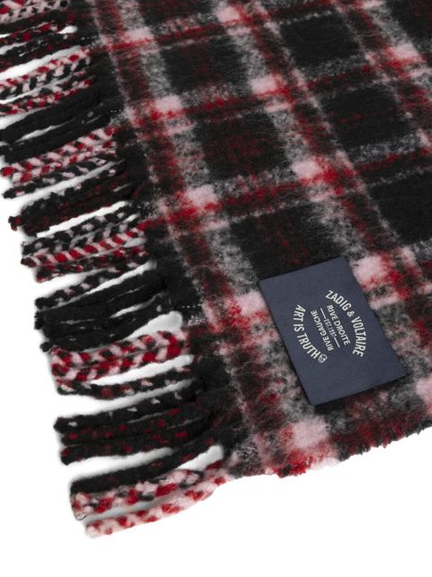 Zadig&Voltaire Joan tartan fringed scarf - Black - zdjęcie produktu nr 2