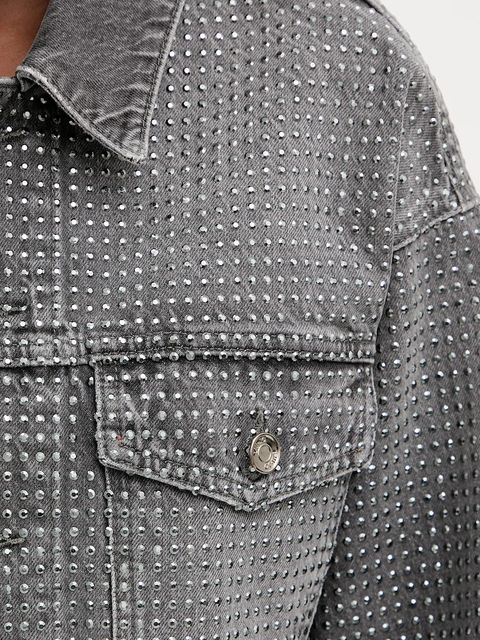 Liu Jo kurtka jeansowa kolor szary przejściowa oversize UF5088.D5020