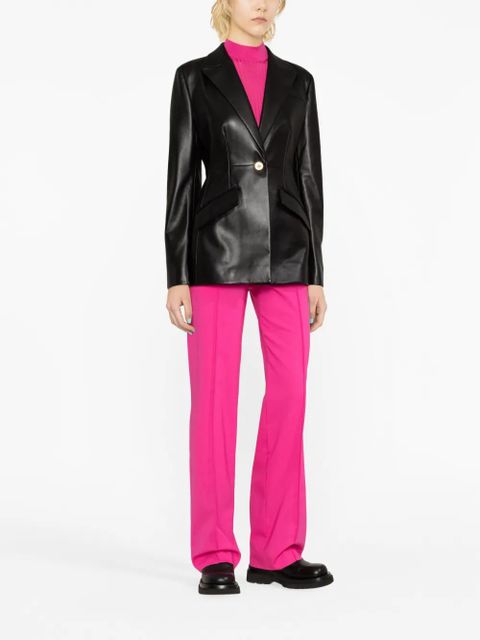 Versace single-breasted leather blazer - Black