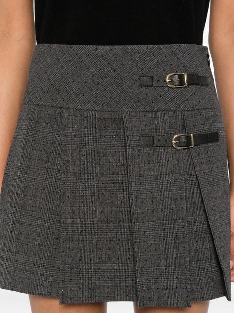 SANDRO pleated buckled skirt - Grey
