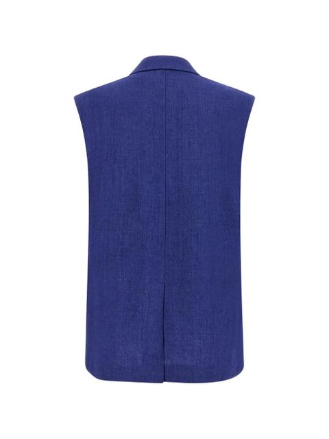 Max Mara Aia double-breasted peak-lapels waistcoat - Blue - zdjęcie produktu nr 2