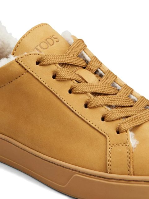 Tod's lace-up shearling sneakers - Brown