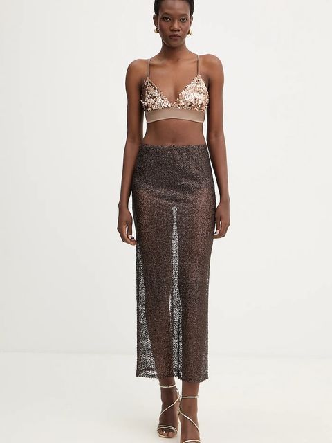 Haveone top damska kolor brązowy z aplikacją RMA-P053 - zdjęcie produktu nr 2