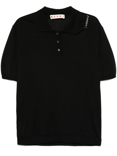 Marni knitted polo top - Black - zdjęcie produktu nr 1