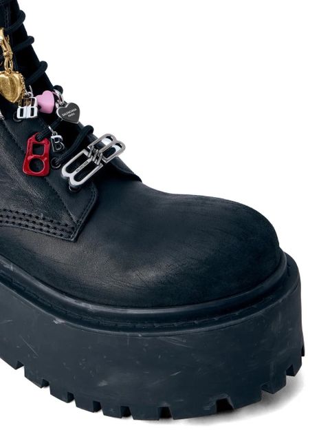 Balenciaga charm-embellished platform ankle boots - Black