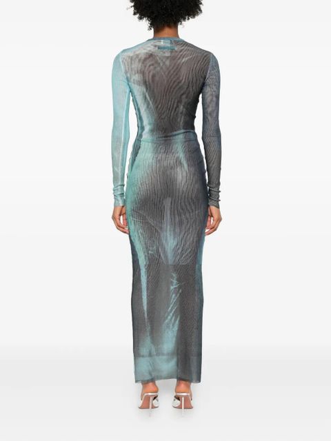 Jean Paul Gaultier printed long-sleeved midi dress - Blue - zdjęcie produktu nr 2
