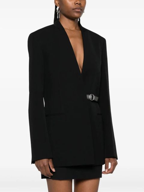 Jil Sander collarless belted blazer - Black - zdjęcie produktu nr 2