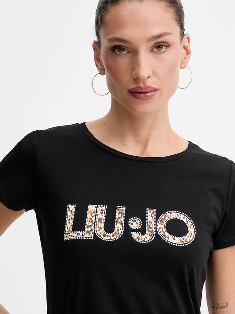 Liu Jo t-shirt damski kolor czarny VA5154.JS003
