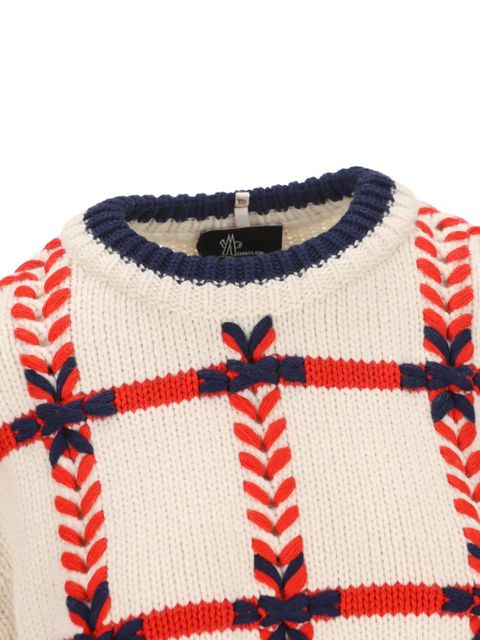 Moncler Grenoble jacquard crew neck sweater - Neutrals