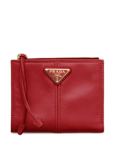 Prada logo-plaque leather wallet - Red - zdjęcie produktu nr 1