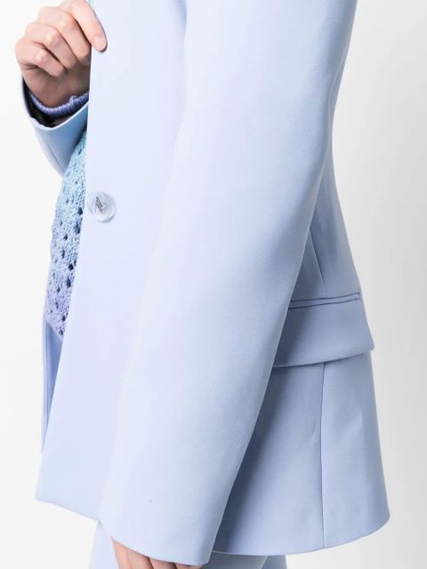 The Attico collarless single-breasted blazer - Blue