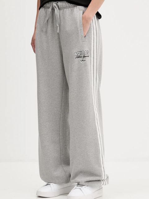 adidas Originals spodnie dresowe bawełniane GFX SWEATPANTS damskie kolor szary z aplikacją KF2313 - zdjęcie produktu nr 1
