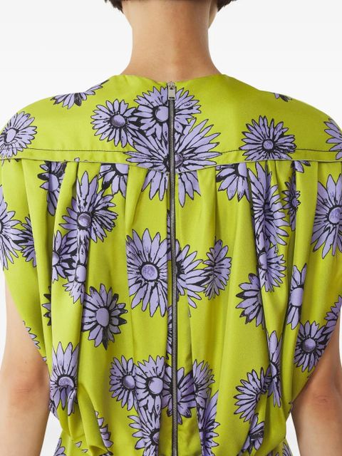 Lanvin floral-pattern sleeveless midi dress - Green