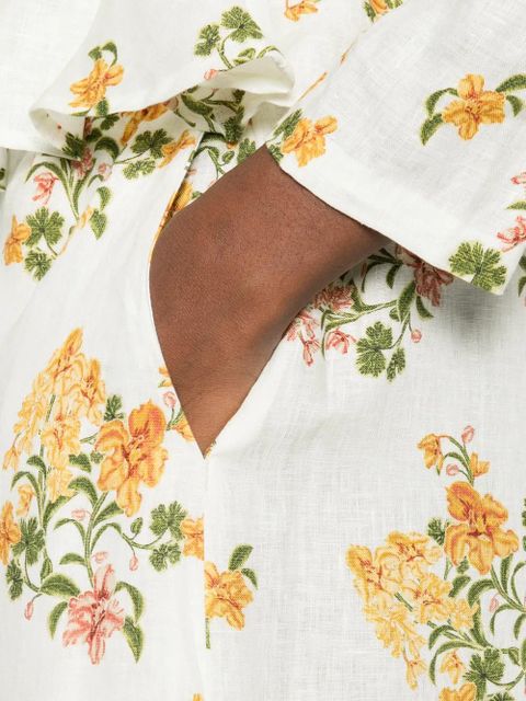 Agua By Agua Bendita Tota Cordillera floral palazzo pants - White