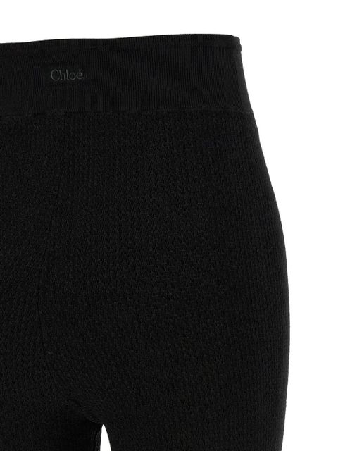 Chloé knitted perforated leggings - Black
