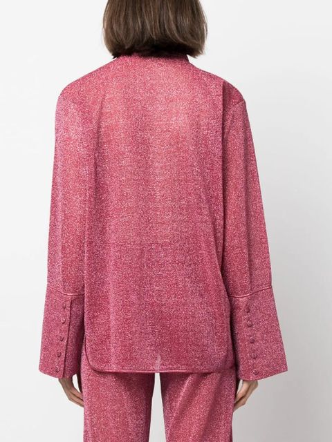 Oséree Lumière Lurex buttoned blouse - Red - zdjęcie produktu nr 2
