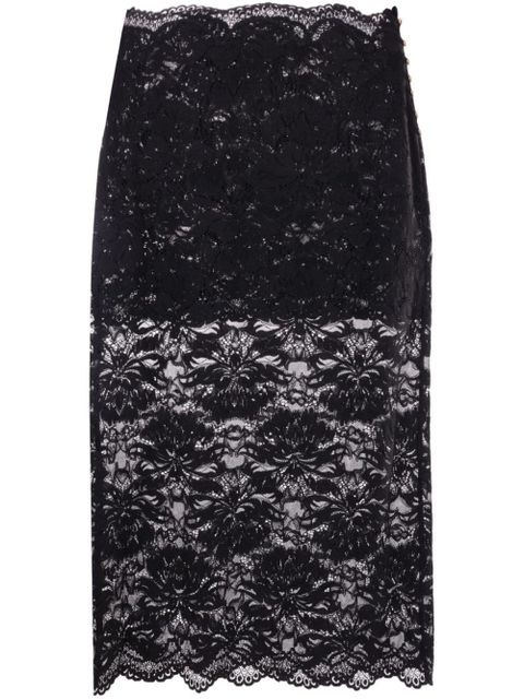 Rabanne floral-lace sheer skirt - Black - zdjęcie produktu nr 1