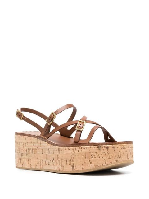Tod's strap-detail platform sandals - Brown