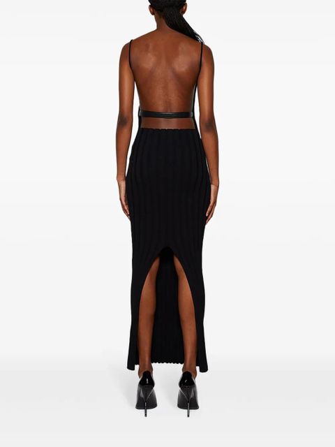 Alexander Wang belted ribbed-knit dress - Black