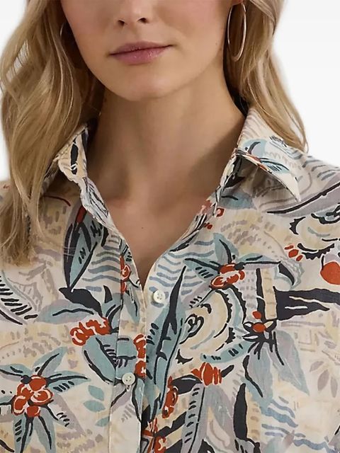 Lauren Ralph Lauren floral print short-sleeve top - White