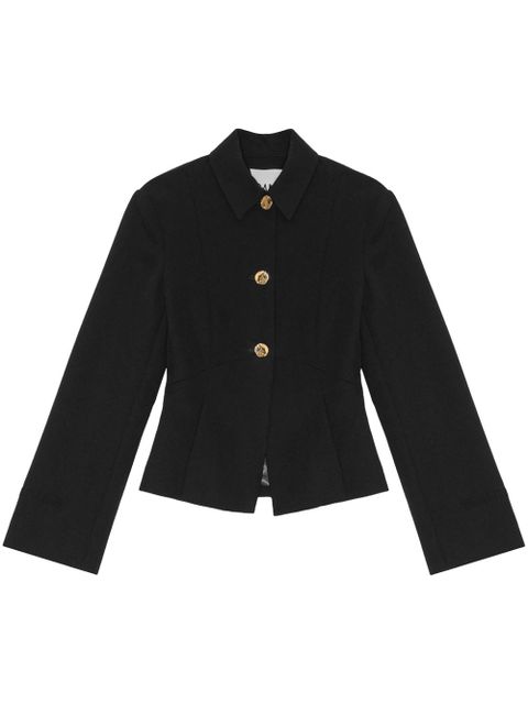 GANNI twill blazer - Black