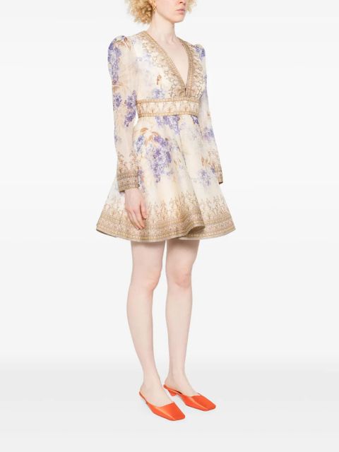 ZIMMERMANN Dawning Plunge mini dress - Neutrals