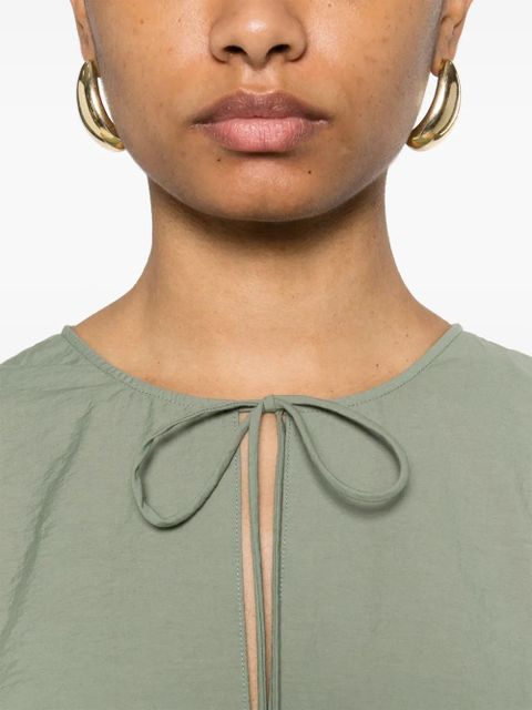 LOEWE crinkle-finish midi dress - Green
