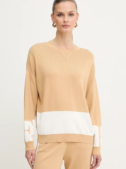 Elisabetta Franchi sweter damski kolor beżowy lekki MK01S56E2 - zdjęcie produktu nr 1