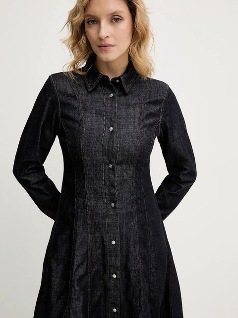 Tommy Hilfiger sukienka jeansowa kolor granatowy midi rozkloszowana WW0WW48520