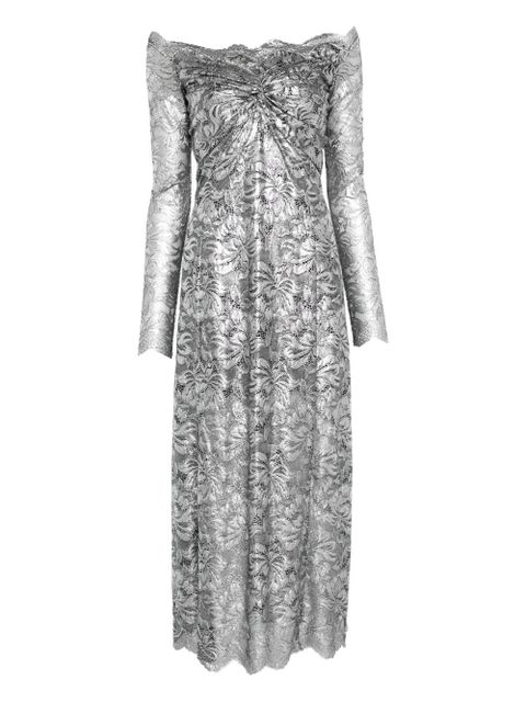 Rabanne floral off-the-shoulder maxi dress - Silver - zdjęcie produktu nr 1