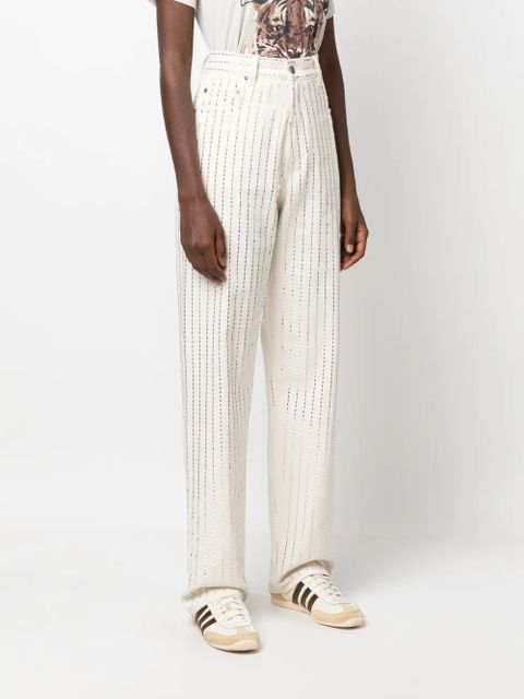 Golden Goose high-waist embellished trousers - White