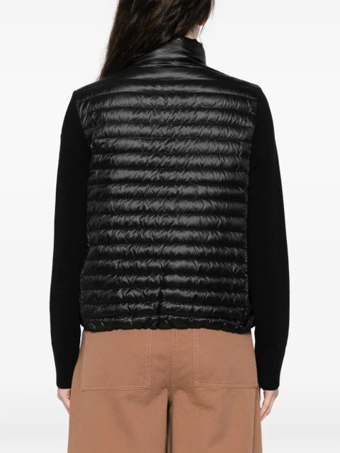 Moncler zip-up quilted jacket - Black