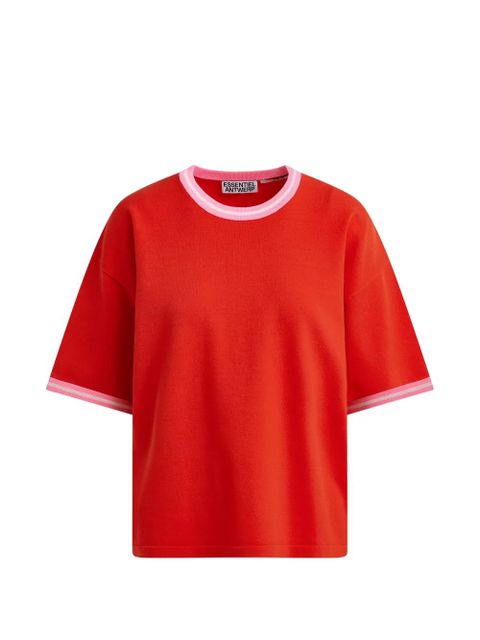 Essentiel Antwerp contrast-trim T-shirt - Red - zdjęcie produktu nr 1