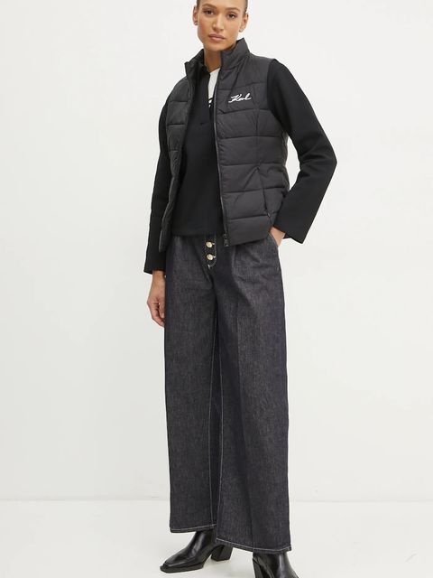 Karl Lagerfeld bluza damska kolor czarny gładka A1W20042