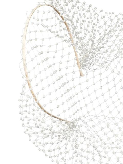 Jennifer Behr Britton faux pearl-embellished voilette - Neutrals - zdjęcie produktu nr 2