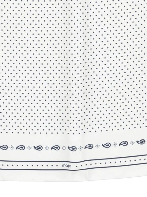 Maje polka-dot silk scarf - Neutrals - zdjęcie produktu nr 2