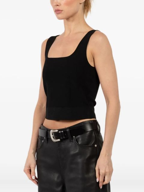 Simkhai Uri square-neck ribbed top - Black