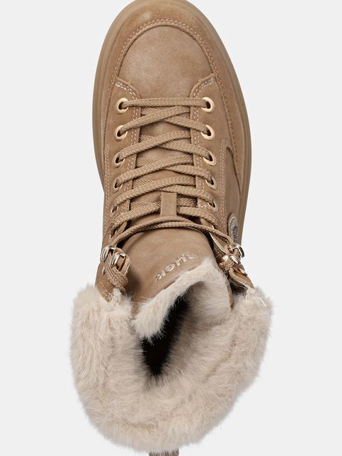 Blauer botki EMERY damskie kolor beżowy na platformie ocieplone F5EMERY01/SWA