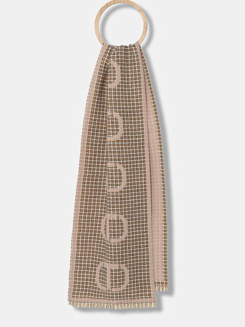 Twinset szalik damski kolor beżowy wzorzysty 252TO5010 - zdjęcie produktu nr 1