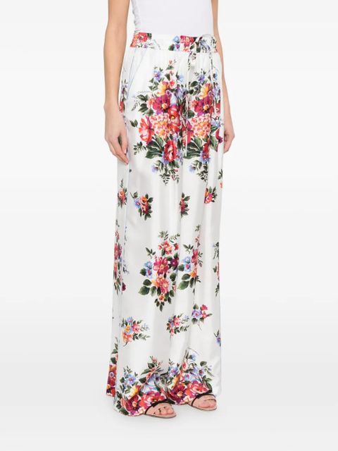 Dolce & Gabbana floral-print trousers - White
