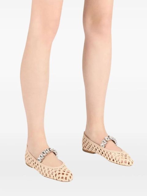 Casadei Versilia crystal-embellished ballet flats - Pink