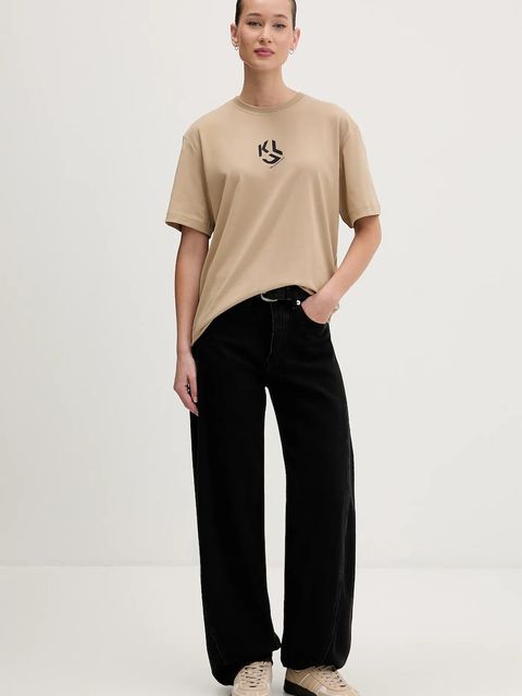 Karl Lagerfeld Jeans t-shirt damski kolor beżowy B1W17086 - zdjęcie produktu nr 2