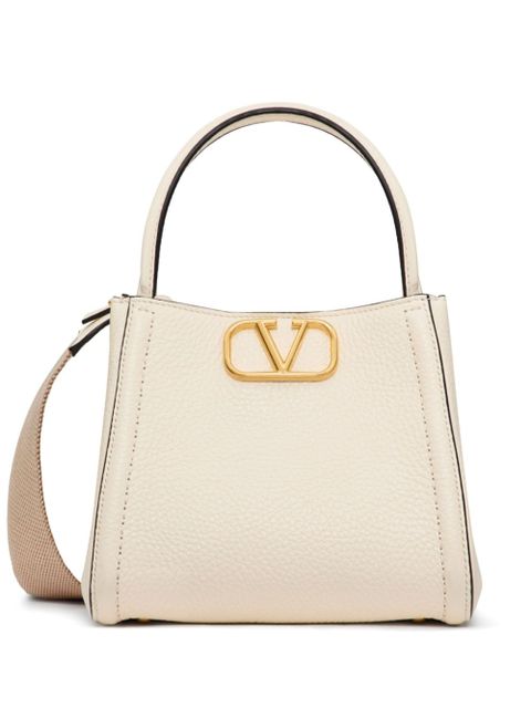 Valentino Garavani small Alltime leather tote bag - Neutrals