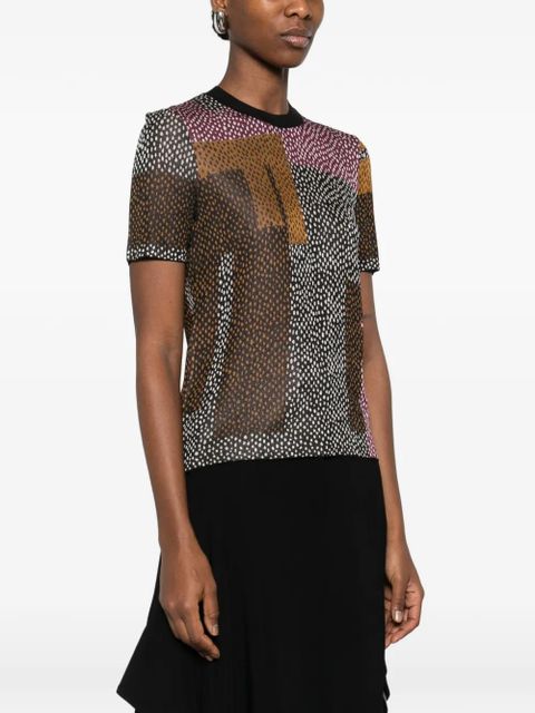 FENDI geometric-pattern T-shirt - Brown