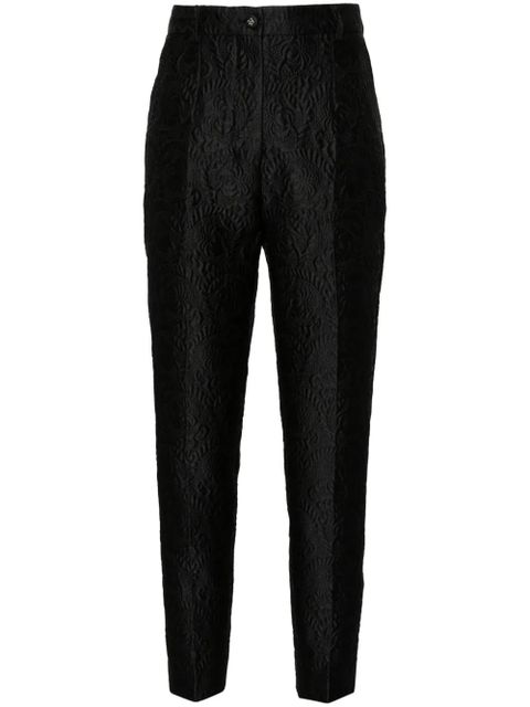 Dolce & Gabbana floral-jacquard tailored trousers - Black - zdjęcie produktu nr 1