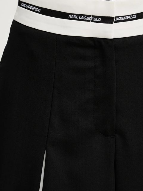 Karl Lagerfeld spódnica z dodatkiem wełny kolor czarny mini rozkloszowana B1W12005