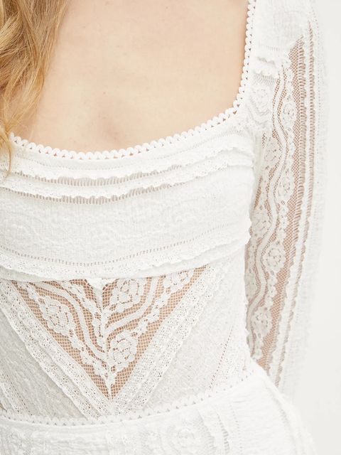 Charo Ruiz Ibiza body Pati damskie kolor biały z aplikacją 255103