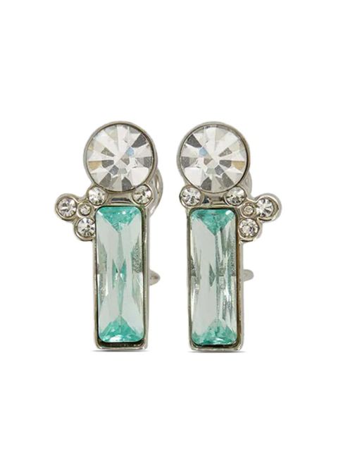 Jil Sander crystal-embellished drop earrings - Silver - zdjęcie produktu nr 1