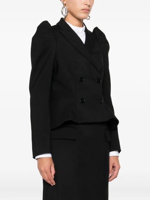 Alexander McQueen puff-sleeve double-breasted jacket - Black