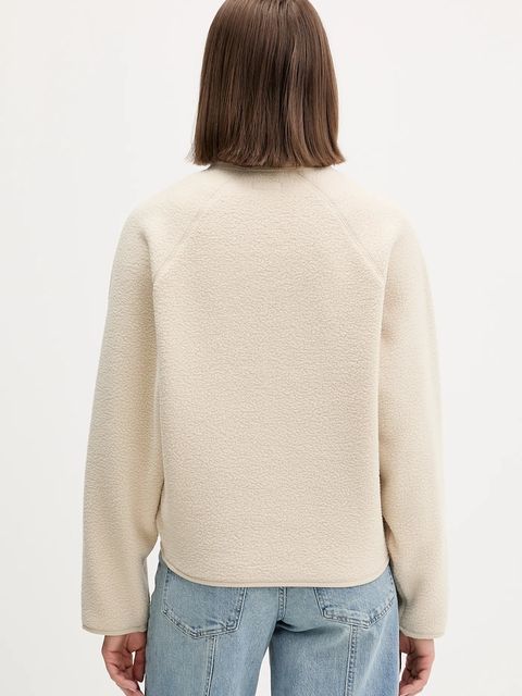 Guess Jeans bluza polarowa damska kolor beżowy gładka W5BQ18 K1042